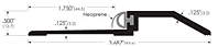 3.7 Inch (in) Width and 0.5 Inch (in) Height Alum Rabbeted Threshold Neoprene Door Seal